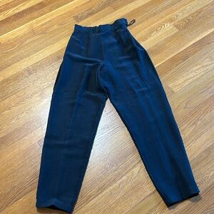 J. Peterman Company women’s silk trousers. Black shantung leg Outlet NWT. Size 4